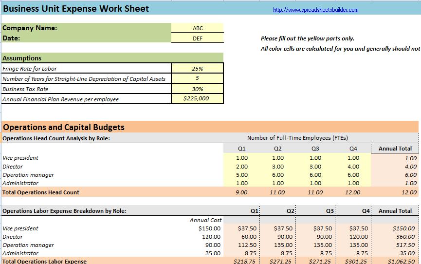 Spreadsheet Templates