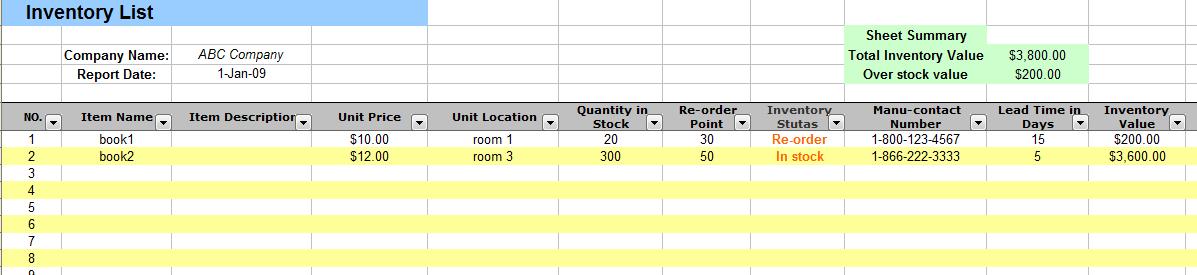 Spreadsheet Templates