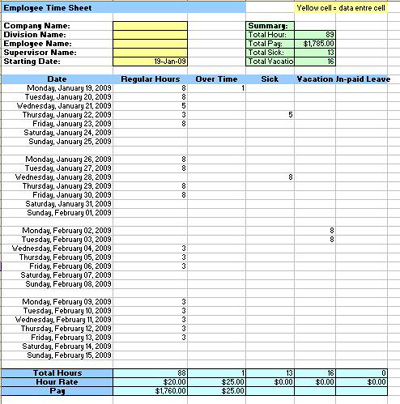 free Spreadsheet Templates